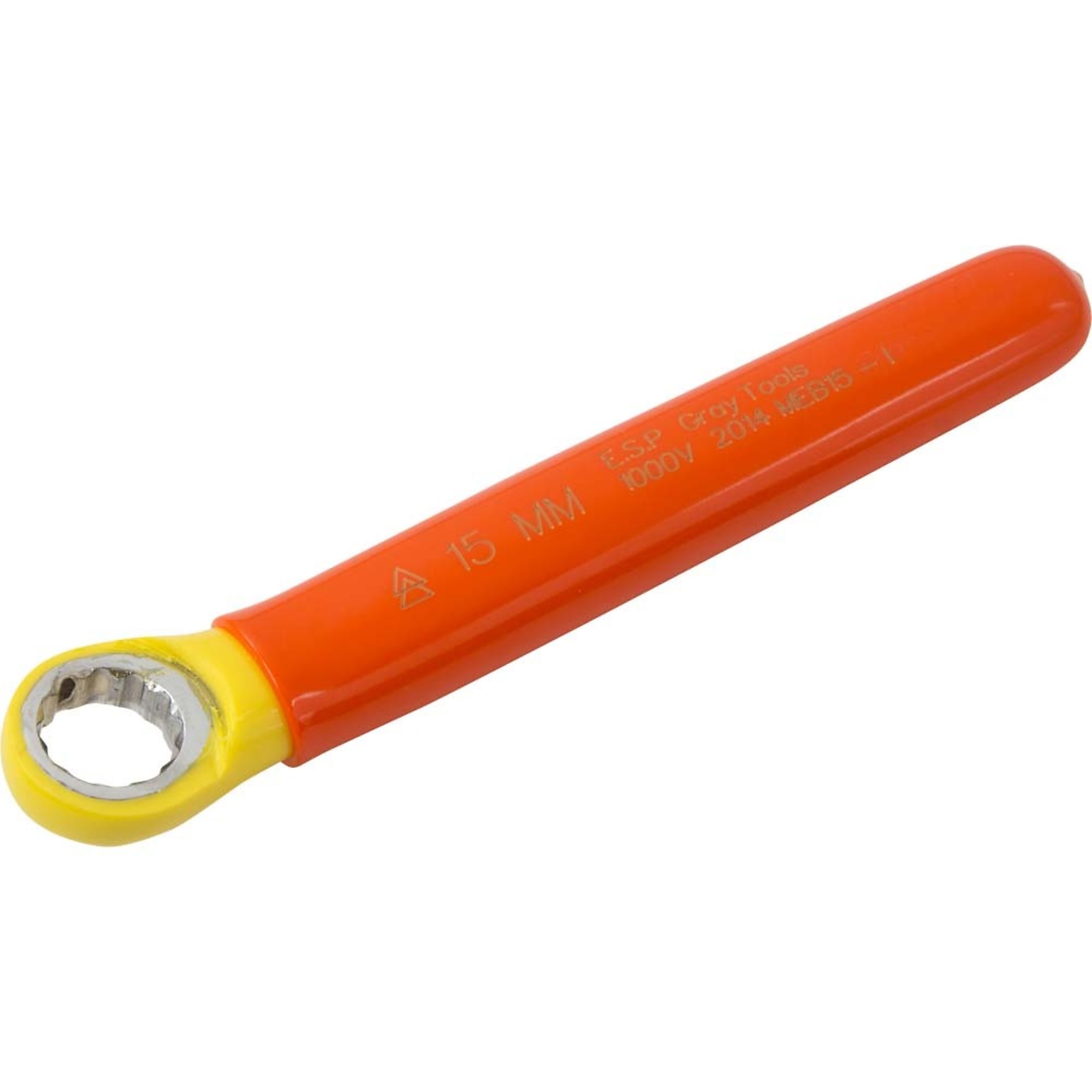 Gray Tools, Box End Wrench 15mm, 1000V Insulated, Model# MEB15-I